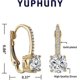 thumbnail image 3 of Pendientes colgantes de diamantes de 1 quilate con circonita cúbica bañados en oro de 18 quilates. Joyas de moda para novias y niñas., 3 of 4
