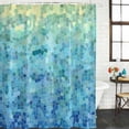 thumbnail image 3 of Turquoise Blue Teal Waterproof Fabric Shower Curtain,Chic Stained Glass Texture Aesthetic Waterproof Fabric Shower Curtain for Bathroom Bathtubs Shower Curtains with 12 Hooks Extra Long 72x96, 3 of 8