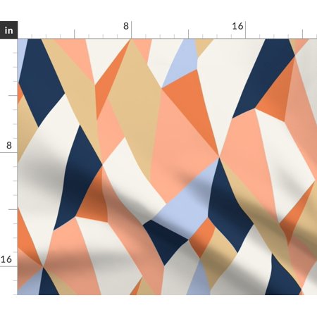 Contemporary Geometric Modern Abstract Coral Fabric Printed by Spoonflower BTY