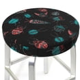 thumbnail image 3 of Fotbe Colorful Insect Stool Covers Round,Waterproof Round Bar Stool Covers Bar Chair Covers Washable Stool Cushion Slipcover for 12-14 Inch Chair-13 inch, 3 of 7