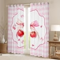 thumbnail image 2 of Homewish Lovely Bowtie Bowknot Black Out Curtains,Red Sweet Cherry Curtains Pack of 2 (42x63 Each),Modern Geometric Plaid Bedroom Curtains For Girl Teens,Luxury Bedroom Decor, 2 of 6