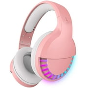 Wireless Bluetooth Headphone with Noise Cancellation HiFi Stereo Sound Mic Deep Bass Protein Earpad Rainbow RGB