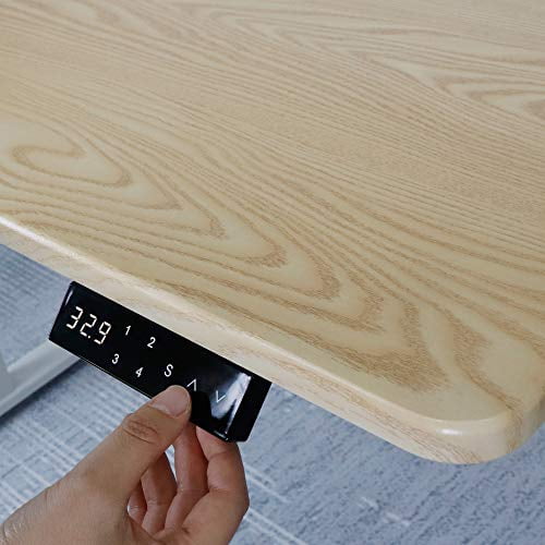 UNICOO® Electric Height Adjustable Standing Desk, Electric Standing Workstation, Sit Stand Desk Home Office Desk,Gaming Desk, Motorized Desk Whole-Piece Desk Board 48 * 24 in (KT1001-LW)