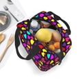 thumbnail image 5 of KLL Colorful Hearts Print Insulated Lunch Bag Women, Reusable Cute Tote Lunch Box for Adult & Men, Leakproof Cooler Lunch Bags for Work Office Travel Picnic, 5 of 5