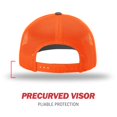 thumbnail image 2 of Gorra de béisbol Richardson 112 Trucker Snapback Split Charcoal/Neon Orange, 2 of 7