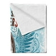 thumbnail image 2 of Surf Soft Flannel Fleece Throw Blanket, Board Sign with Sketch Flowers Like Wings Wave Riders as Free Flying Bird Image, Cozy Plush for Indoor and Outdoor Use, 50" x 70", Multicolor, by Ambesonne, 2 of 5
