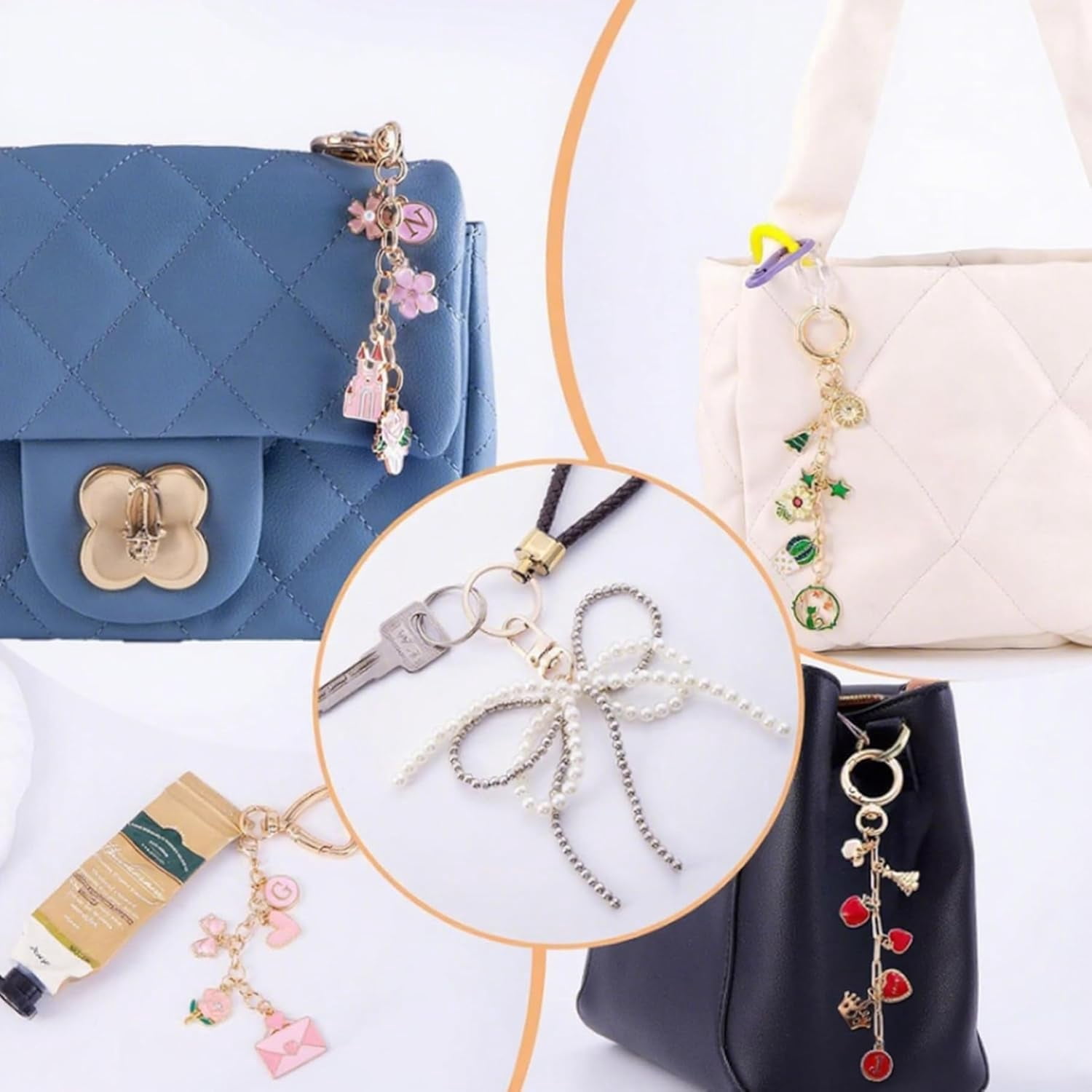 500pcs Lipgloss Keychain Making Kit, Including Key Clips, Lobster Claw Keychains, Extension Chains, Jewelry Pliers and Bag Charm kit(wwx)