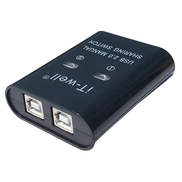 Dispositivo Baoblaze para impresora USB 2 en 1 Convertidor divisor centrador portátil KVM Negro
