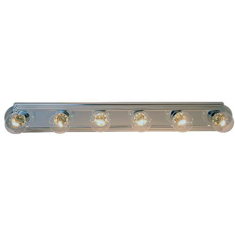 Beveled Edge Vanity Strip Light Fixture, Maximum 6 60 Watt Incandescent
