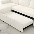 thumbnail image 5 of 85“ Sofa Bed with Pull Out Couch, 3 Seater Sleeper Sofa with Storage Chaise for Living Room, Square Handrail with Copper Nail, Chenille-Beige, 5 of 9