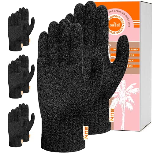Sun Labs Exfoliating Gloves for Tan Removal - 8 Body Exfoliator Gloves for Sun Tanning Lotion