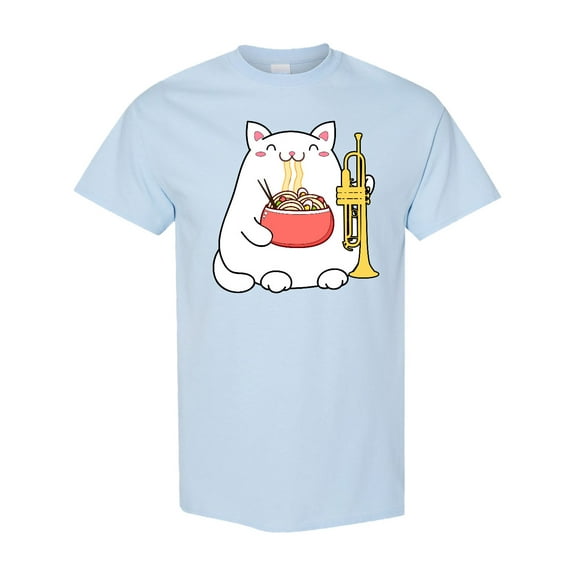 Inktastic Trumpet Music Funny Ramen Cat T-Shirt