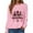 Pink, variant on Womens Sweatshirt Christmas Long Sleeve Crewneck Casual Print Pullover Tops