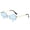 Gold frame light blue film, variant on Adult Teardrop Visor Sunglasses with UV400 Protection Exquisite Frame Design and 100 Percent Visible Light Perspective Rate Fashionable Eye Protection