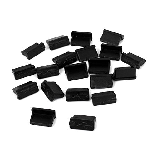 Onwon 20 Pcs Black Rubber USB A Type Female Anti Dust Cover Protector Plugs Stopper Cover