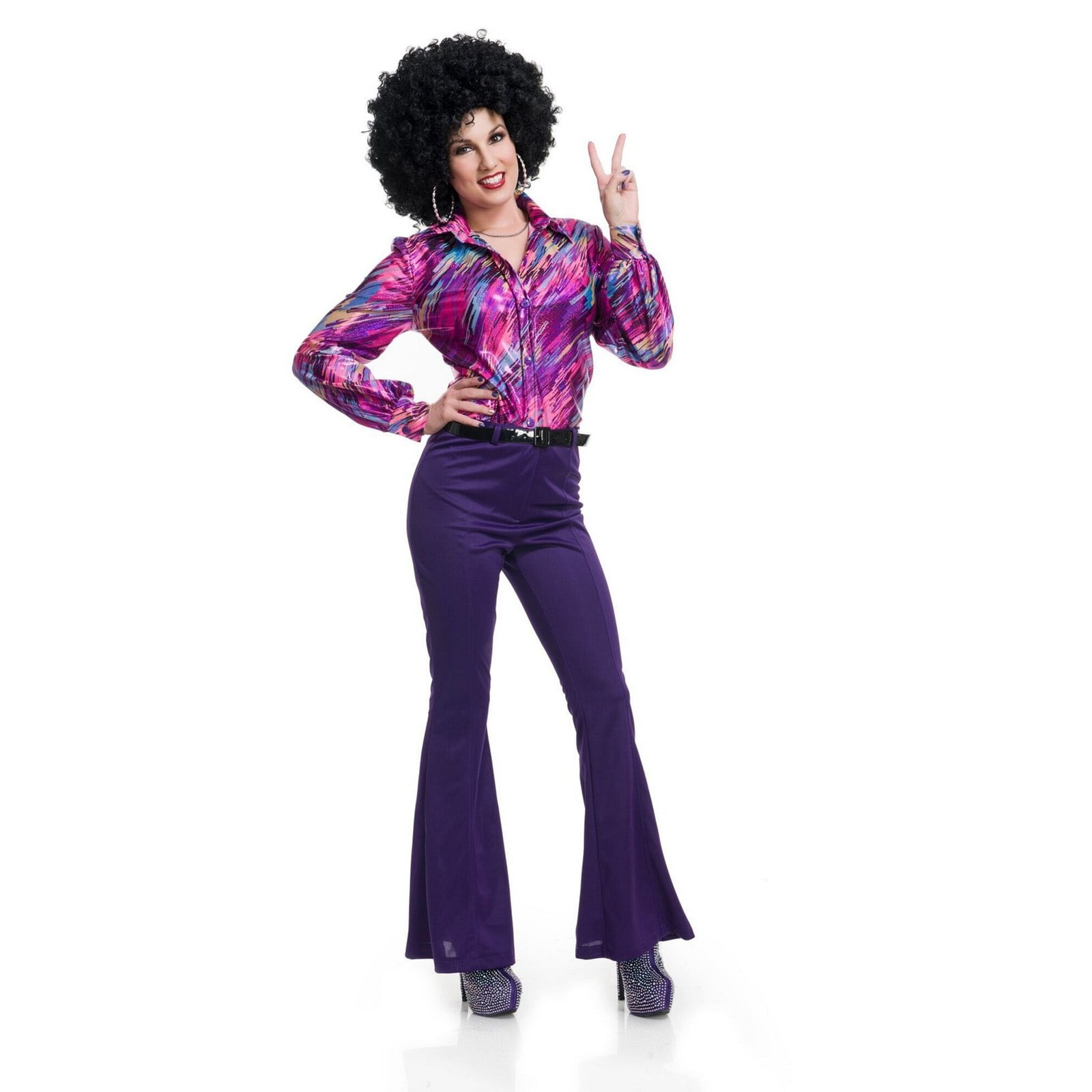 Halloween 70S Women Disco Pants Purple Walmartcom.