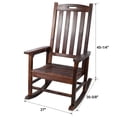 thumbnail image 6 of IVV Outdoor Rocking Chair - Oversized Wooden Patio Chairs with Wide Seat & High Back, Rustic Porch Rocker for Lawn, Garden, Backyard, Fire Pit (Brown), 6 of 8