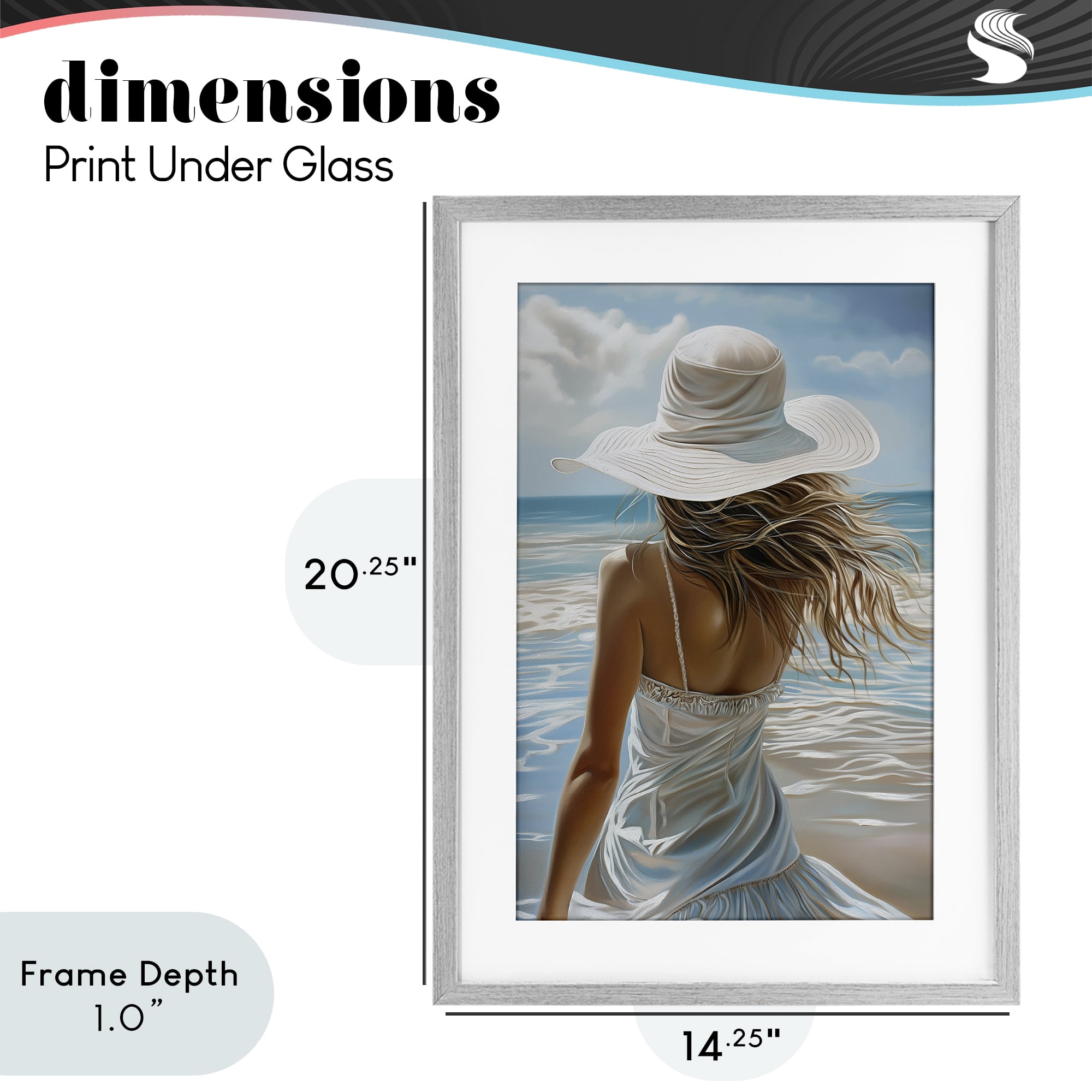 Stupell Industries Day Dreaming Summer Beach Gray Framed Print Under Glass, design by Imagine It Images