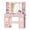 Pink, variant on Makeup Vanity Desk with Mirror and Lights, Pink Vanity with Glass Top, Jewelry Storage, Power Outlets, 3 Drawers & 2 Cabinets, Adjustable LED Lighting, Dressing Table for Bedroom