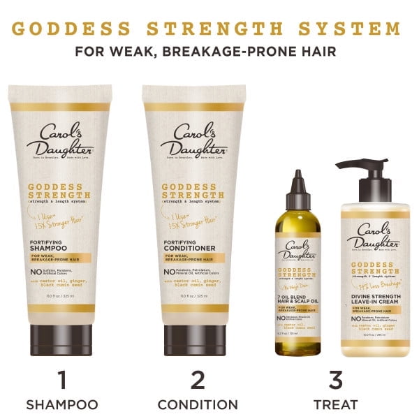 Carol's Daughter Goddess Divine Strength Leave In Conditioner & Castor Hair Oil Set, 10 & 4 fl oz