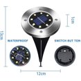 thumbnail image 4 of Luz solar al aire libre 8 LED 4 piezas Reflector de jardín Luz solar impermeable IP65 Luz de césped Decoración para jardín Patio Patio Césped (Color cálido), 4 of 5