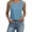 Sky Blue, variant on Feancey Dressy Tank Tops for Women Keyhole Sleeveless Cotton Linen Shirts Pleated Casual Business Tank Top Summer Trendy Hollow Out Tank Shirt Purple XXL