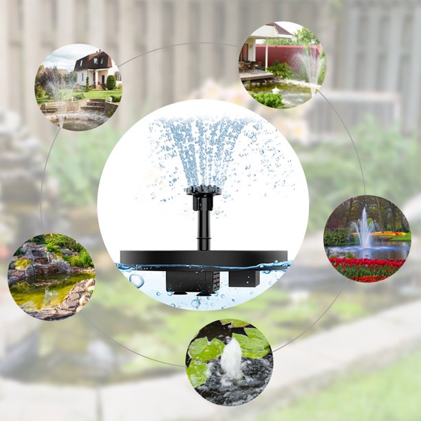 Fuente de agua solar Piscina Estanque Cascada Jardín al aire libre Pájaro Baño Decoración Ndcxsfigh Nuevos Originales