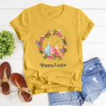 thumbnail image 2 of Pxiakgy Liquidation! T-Shirt de Pâques pour Femmes, Graphique Lapin, Drôle, Imprimé Lettre, Manches Courtes, Col Rond, Jaune S, 2 of 3