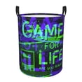 thumbnail image 2 of YFYANG Waterproof Laundry Hamper, Green Splash Pattern Laundry Basket Oxford Fabric with Handle Foldable, S, 2 of 8