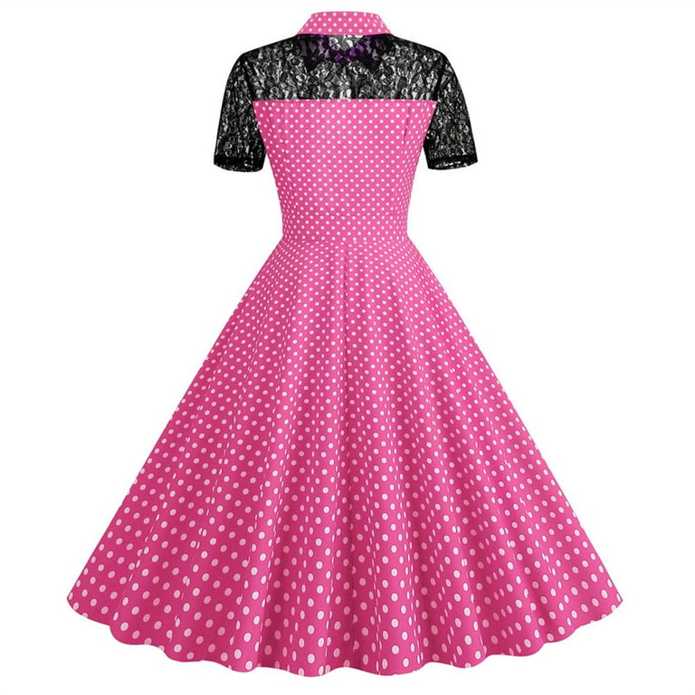 Hot pink vintage dress best sale