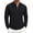 Black, variant on LYSMORA Men's Cable Textured Lapel Quarter Zip Long Sleeve Polo Shirt, Loose Fit Casual Business Athletic Tops