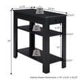 thumbnail image 6 of Convenience Concepts Designs2Go Baja 1 Drawer Chairside End Table with Shelves, Black, 6 of 6