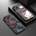 thumbnail image 2 of Bonita funda de teléfono de Hello kitty para iPhone, 15, 14, 13, 12, 11 Pro Max, mini, XS Max, XR, X, 8 Plus, SE, cubierta translúcida esmerilada, 2 of 5