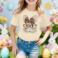 thumbnail image 2 of Laipiong Easter T Shirt for Girls Cute Bunny Bows Graphic Short Sleeve Casual Crewneck Tops Summer Trendy Relaxed Fit Blouses Tees, 2 of 4