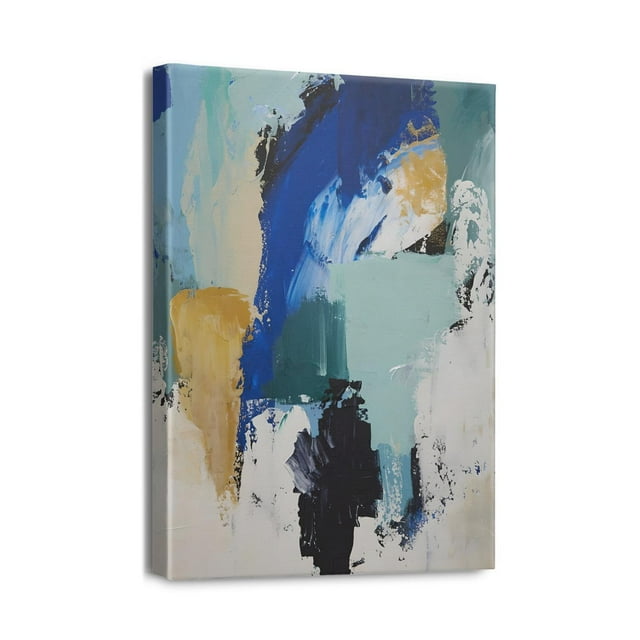 Decorative Abstract Landscape ArtworkHand-Painted on Canvas, Perfect Accent for Office or Bathroom Decor (12x16 inch Panel)