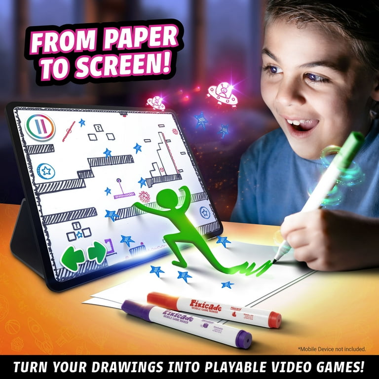 Pixicade Draw Your Own Video Game Creator Kit for Kids Ages 6+