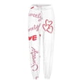 thumbnail image 4 of Rovga Women Pants Valentine's Day Love Heart Printed Bottom Sweatpants Pockets High Waist Sporty Gym Fit Jogger Trousers Stylish Streetwear, 4 of 4