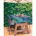 thumbnail image 3 of nqOlkjepod Turquoise Blue Marble Outdoor Tablecloth with Umbrella Hole & Zipper, Modern Teal Gold Geometric Rectangle Table Cover 60x84 Inch, Dining Waterproof Table Cloth Protector for Patio/Party, 3 of 7