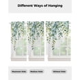 thumbnail image 4 of Eucalyptus Green Swag Valances for Windows, Gradient Leaves Retro Watercolor Plant Rod Pocket Sheer Valances for Small Windows, Swag Toppers Light Filtering for Kitchen Living Room 2 Panels 36''x36'', 4 of 6