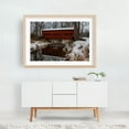 thumbnail image 5 of The Heikes Covered Bridge in Winter - York Springs Pennsylvania Photography Bridge Winter Snow Rural Scenic Water Landscape Oak Framed Wall Art Print 12 x 18 inches, 5 of 6