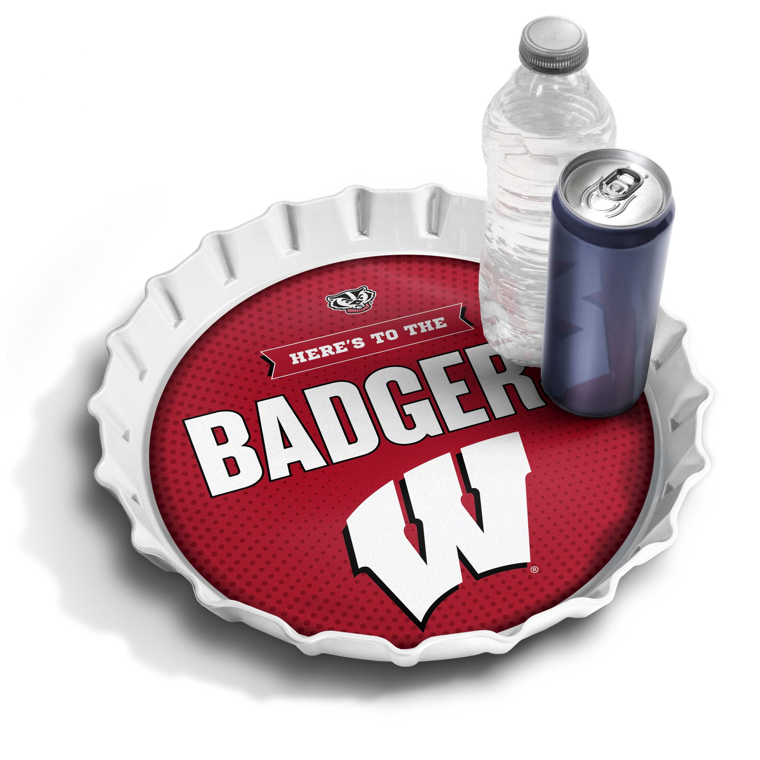 YouTheFan NCAA Wisconsin Badgers Bottle Cap Serving Tray