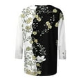 thumbnail image 5 of Womens Blouses Long Sleeve Women's Fashion Printed T-Shirt 3/4 Sleeves Blouse Round Neck Casual Tops, 5 of 5