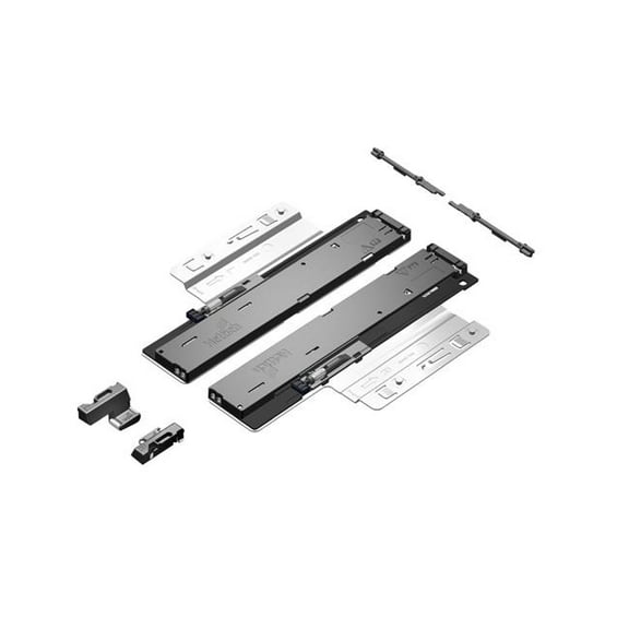 Hettich HT9308678 350 to 600 mm Quadro Push to Open 90 lbs Slides, Gray