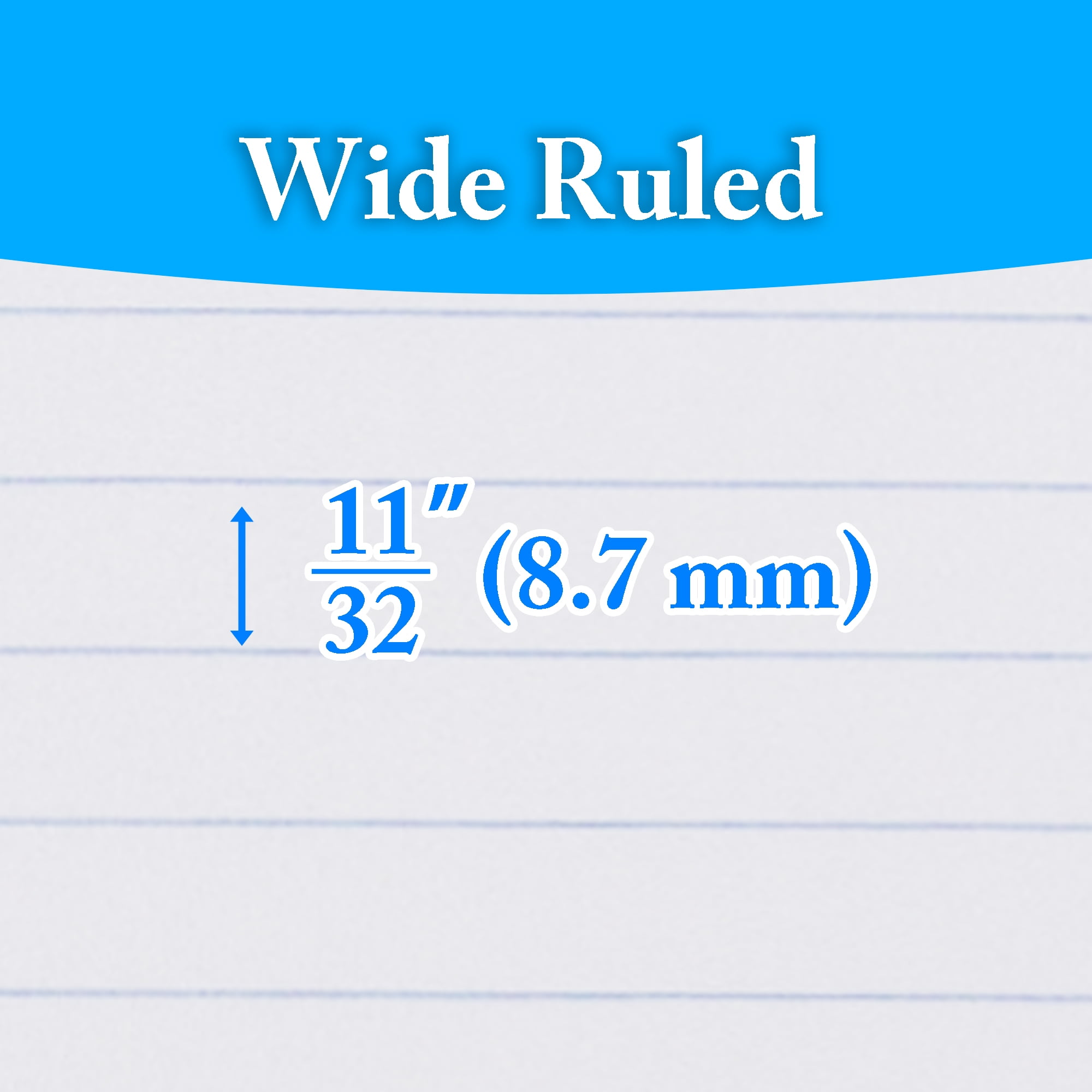 BAZIC Wide Ruled 1 Subject Notebooks 80 Sheets, Assorted Color, 6-Pack