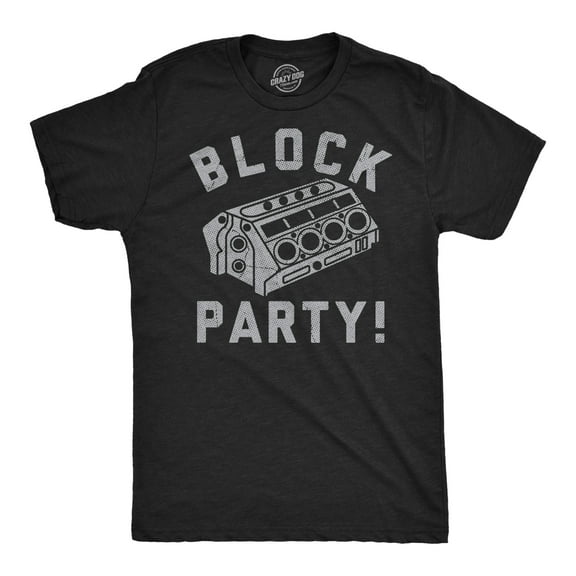 Mens Funny T Shirts Block Party Sarcastic Engine Graphic Novelty Mechanic Tee for Men Graphic Tees
