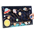 thumbnail image 2 of Solar System Model Board with 9 Planets Spaceship Rocket Module Early Learning Wooden Solar System Model Space Educational Solar System Toy Outer Space Toy for Boys Girls Toddlers Gift St, 2 of 6