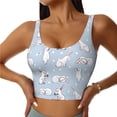 thumbnail image 2 of Uemuo Rabbit Is Eating Carrots Pattern Women's Sports Bra - High Impact Support, Breathable, and Comfortable Athletic Bra for Running, Yoga, and Workouts, 2 of 9