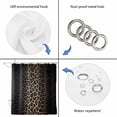 thumbnail image 4 of Leopard Print Shower Curtain, Waterproof Shower Curtains for Bathroom, Chic Abstract Black Brown Animals Texture Washable Fabric Bathtub Curtain Set Bath Decor with 12 Hooks Stall 36"x72", 4 of 8