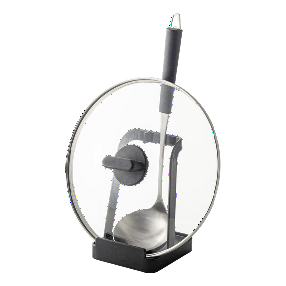 Yamazaki Home  Lid and Ladle Stand, Steel - L 3.94 x W 3.94 x H  5.91 inches Black