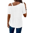 thumbnail image 6 of Ichuanyi Women’s Summer Tops Casual V Neck T Shirts Short Sleeve Loose Fit Button Front Blouse Tunic Tops for Women, 6 of 6